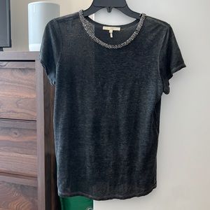 Maje t-shirt with collar embellishments